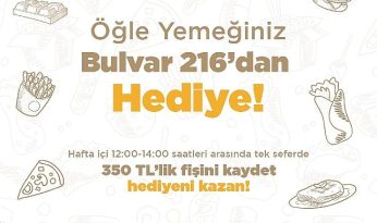 Bulvar 216’da Öğle Yemeği Harcamalarınız Hediye Kazandırıyor!